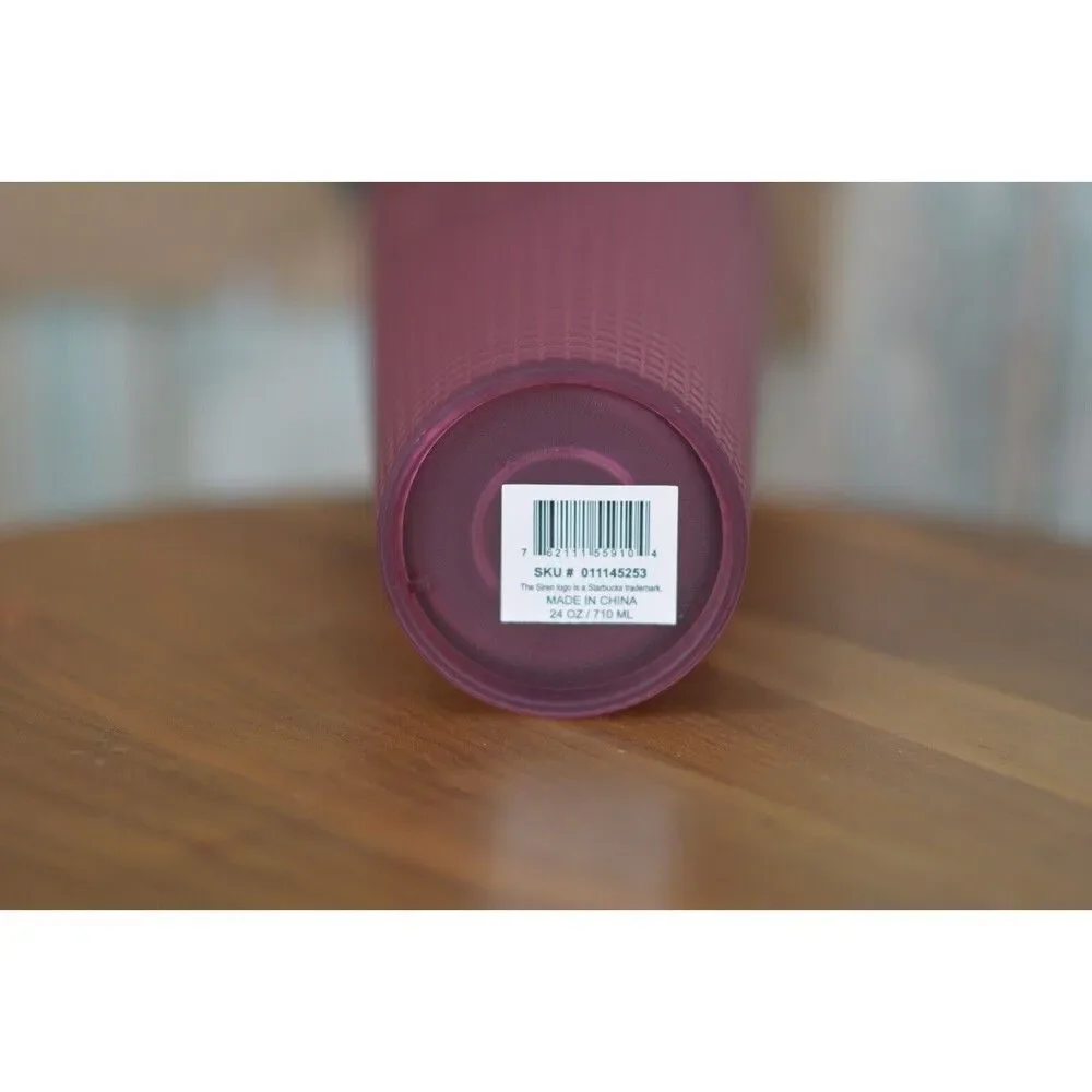 Starbucks Soft Touch Purple Grid Venti 24oz Cold Cup